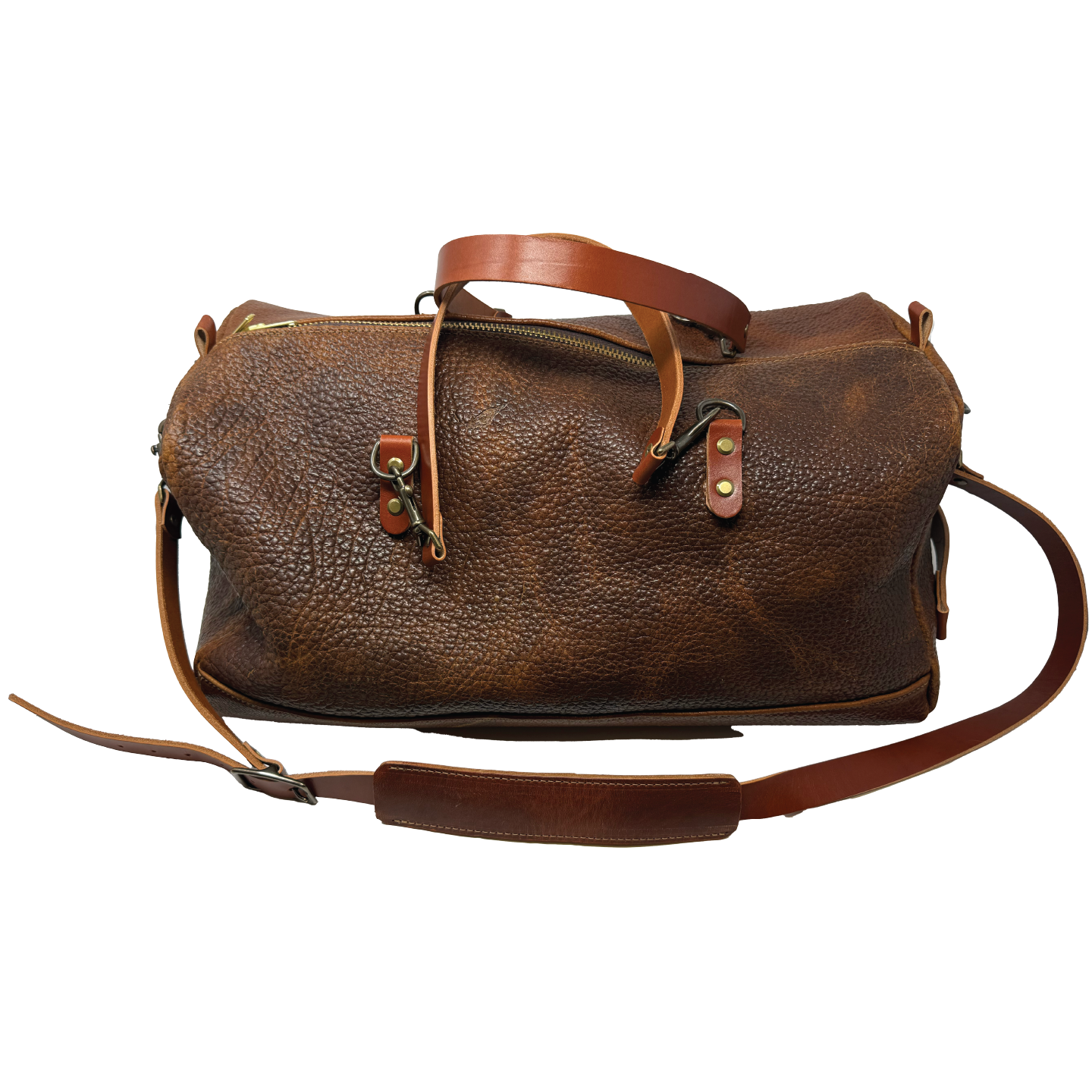 The Highlander Horween Leather Duffle | Brown Shrunken Bison