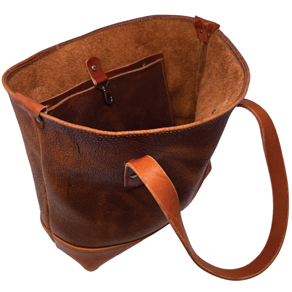 The Archetype Tote | Brown Shrunken Bison / English Tan Horween Leather