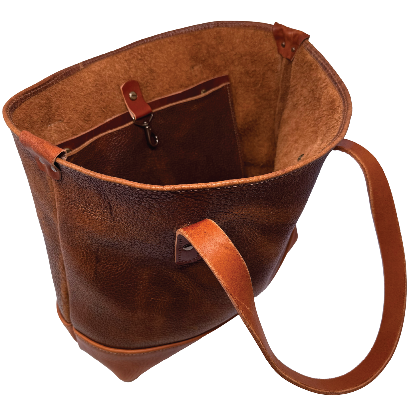The Archetype Tote | Brown Shrunken Bison / English Tan Horween Leather