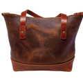 The Archetype Tote | Brown Shrunken Bison / English Tan Horween Leather