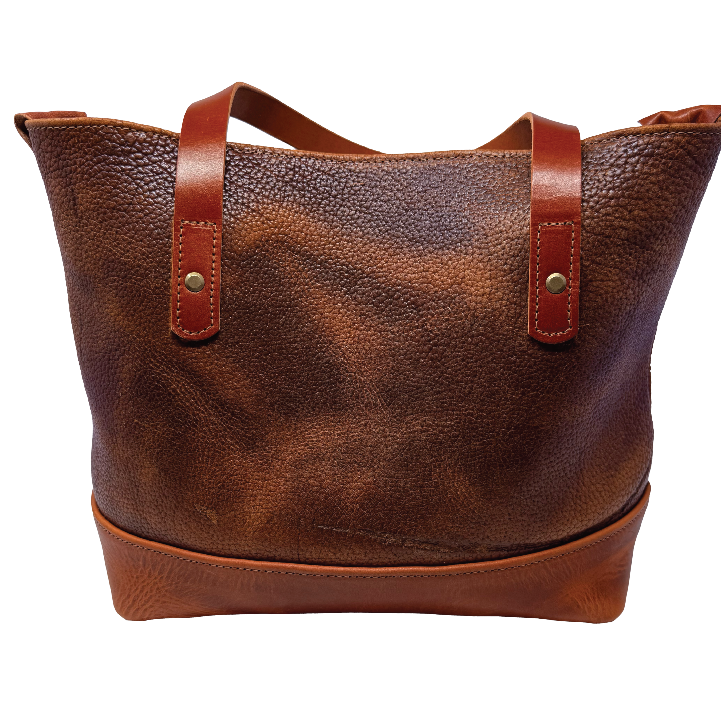 The Archetype Tote | Brown Shrunken Bison / English Tan Horween Leather