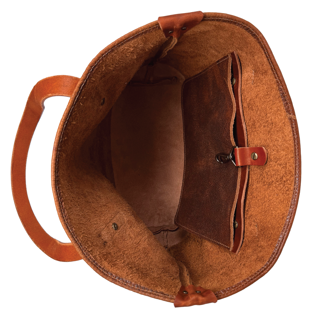 The Archetype Tote | Brown Shrunken Bison / English Tan Horween Leather