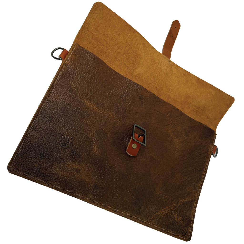 The Chief Horween Leather Briefolio | Brown Shrunken Bison
