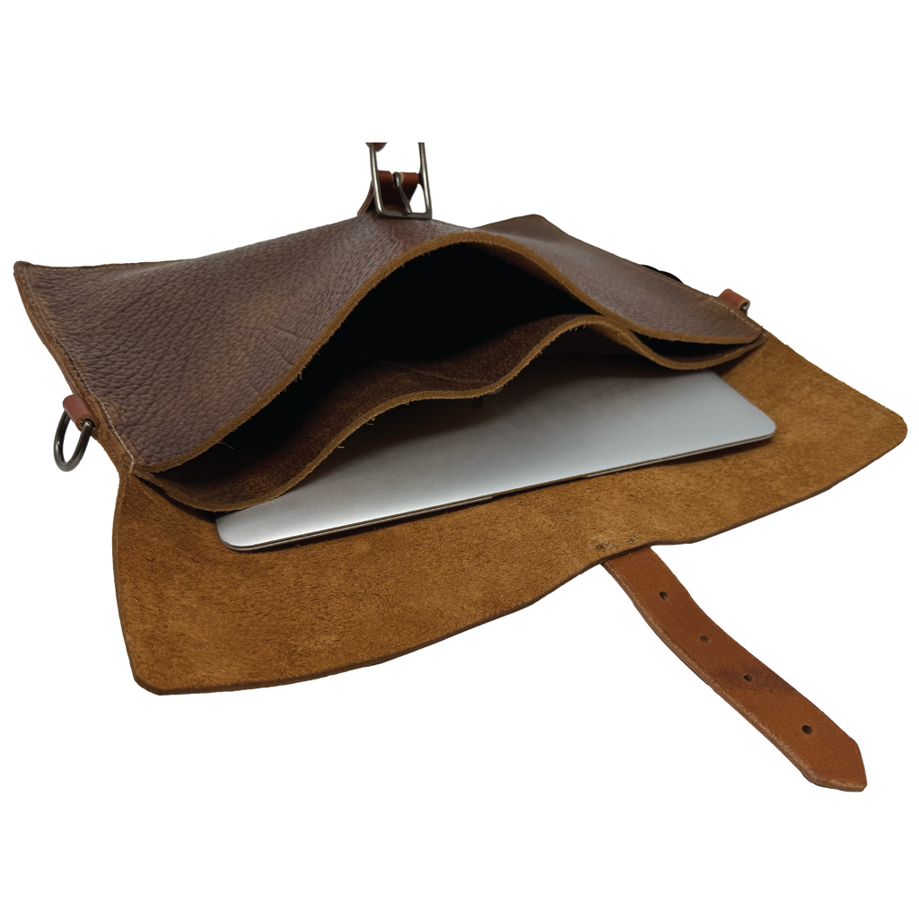 The Chief Horween Leather Briefolio | Brown Shrunken Bison