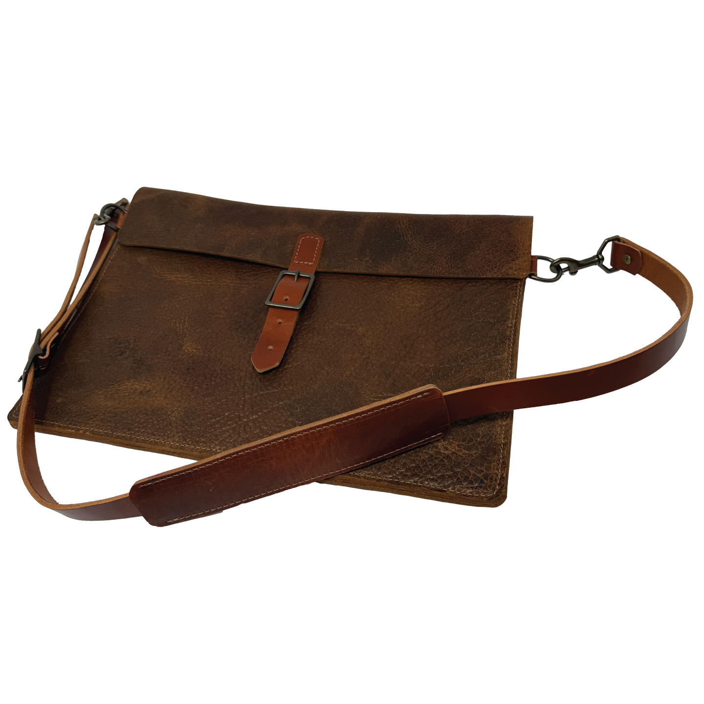 The Chief Horween Leather Briefolio | Brown Shrunken Bison