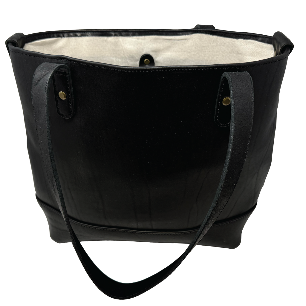 The Archetype Tote | Horween Black Leather