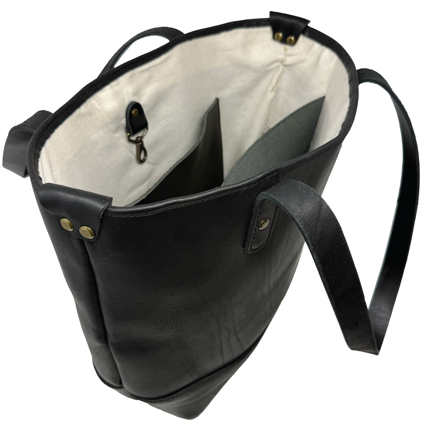 The Archetype Tote | Horween Black Leather