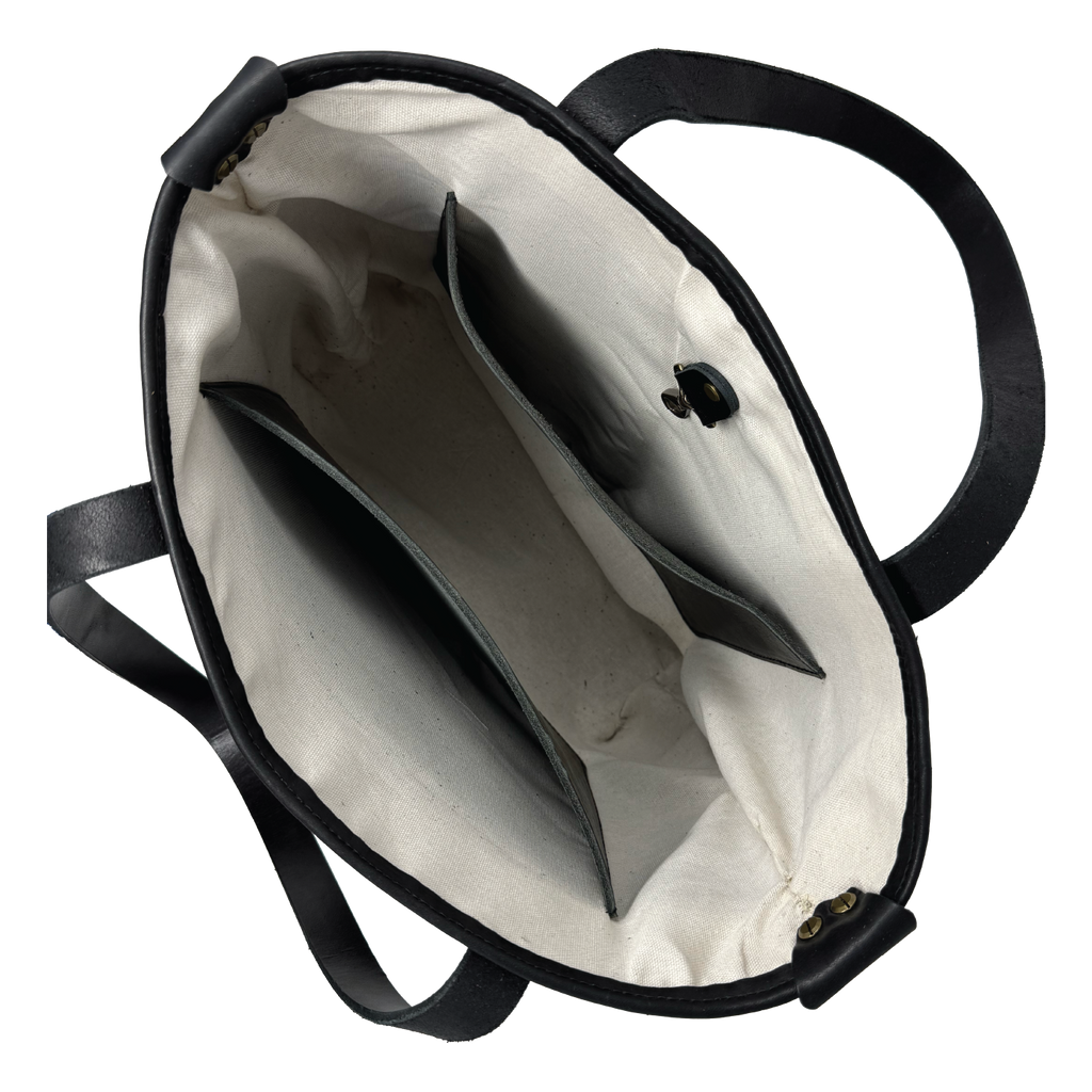 The Archetype Tote | Horween Black Leather