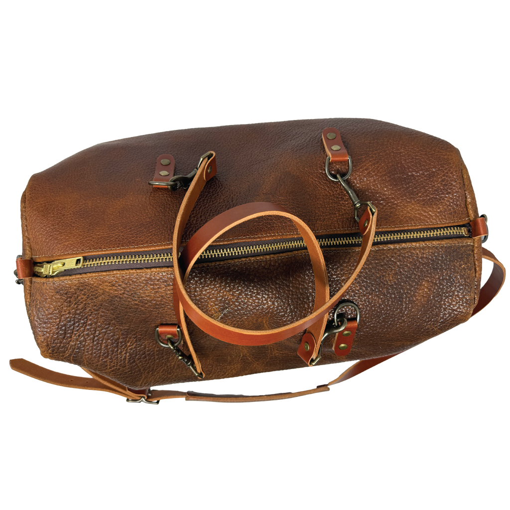 The Highlander Horween Leather Duffle | Brown Shrunken Bison