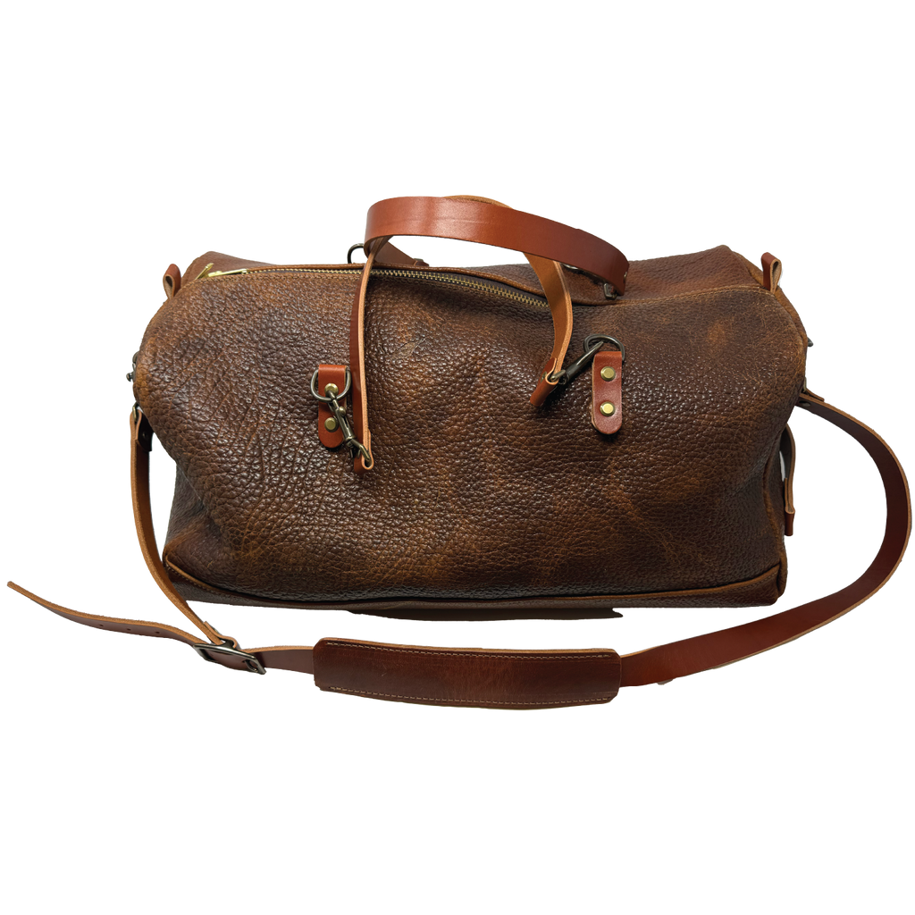 The Highlander Horween Leather Duffle | Brown Shrunken Bison