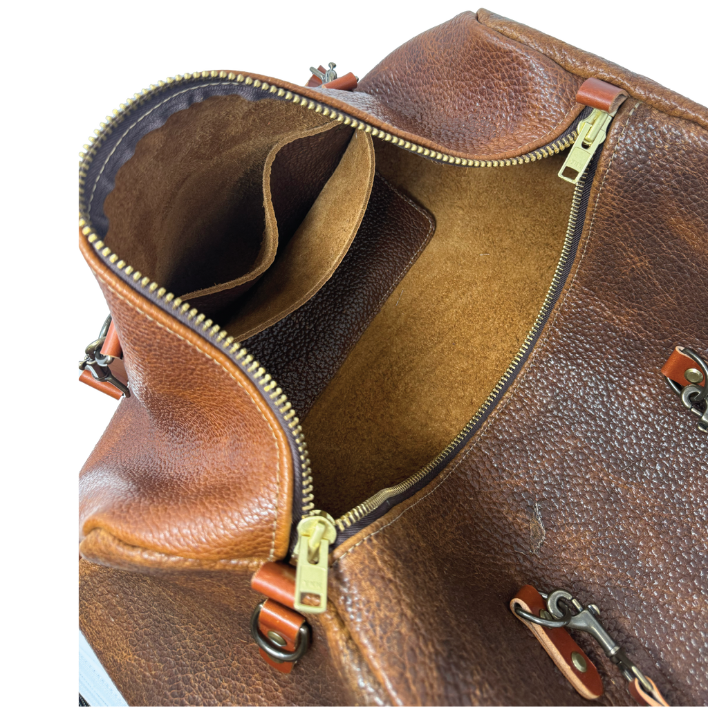 The Highlander Horween Leather Duffle | Brown Shrunken Bison