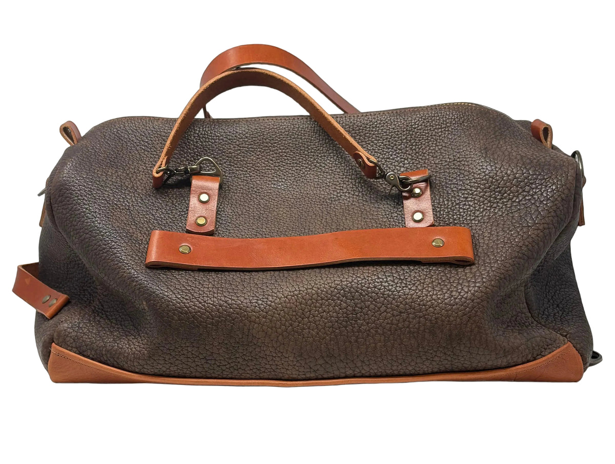 Highlander Leather Duffle | Shrunken American Bison