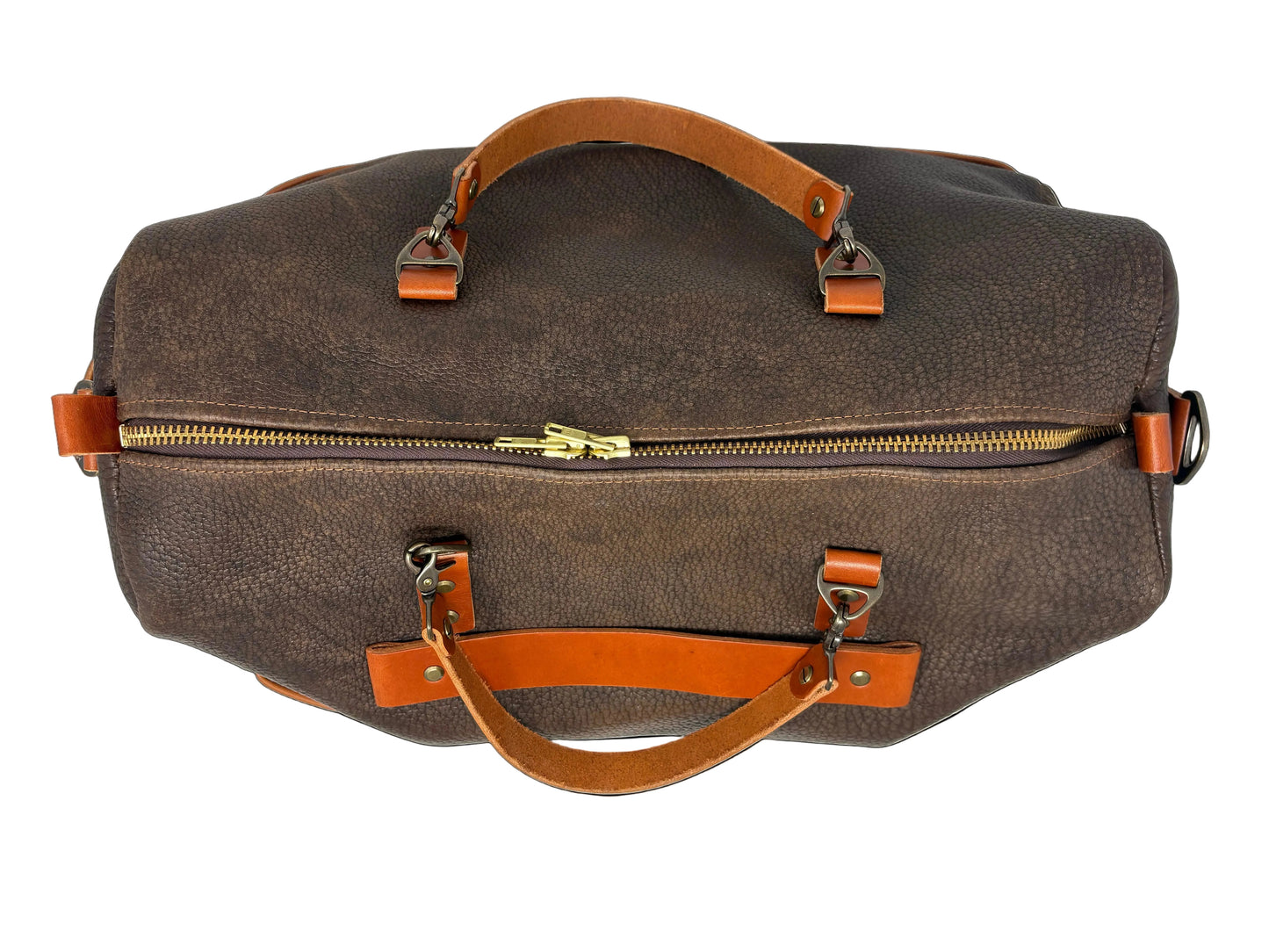 Highlander Leather Duffle | Shrunken American Bison