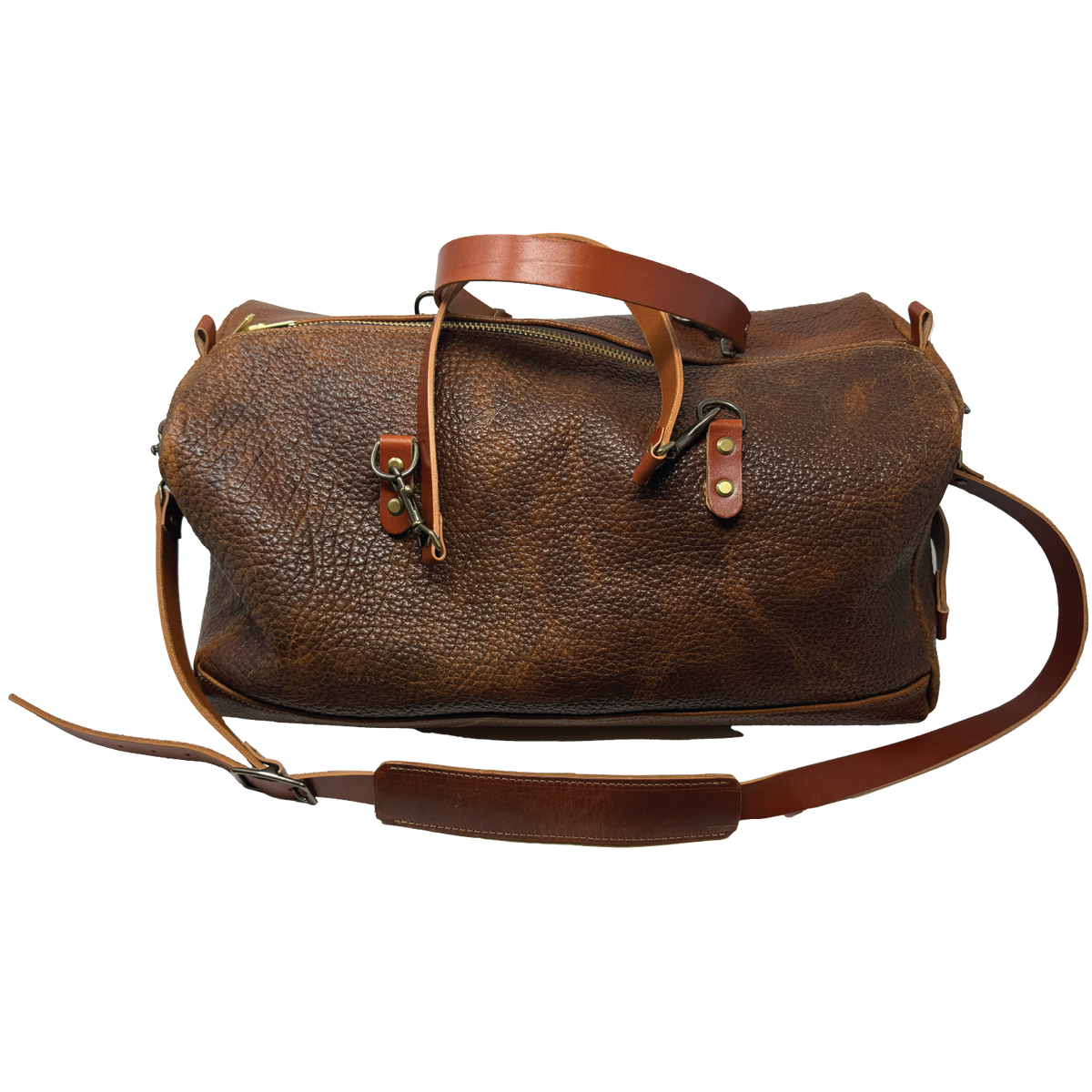 Highlander Leather Duffle | Shrunken American Bison