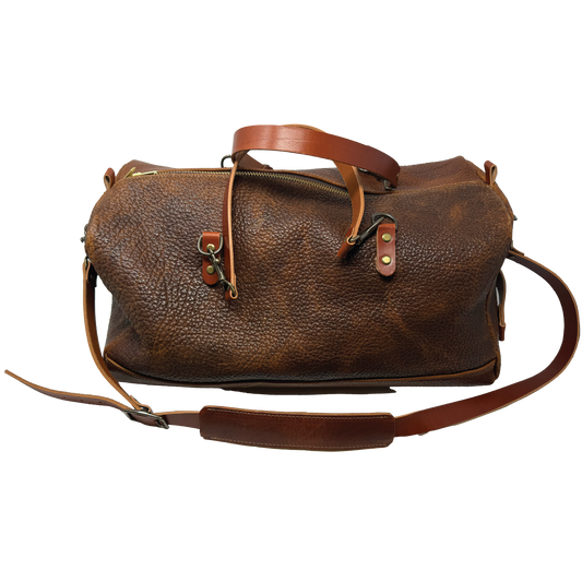 Highlander Leather Duffle | Shrunken American Bison