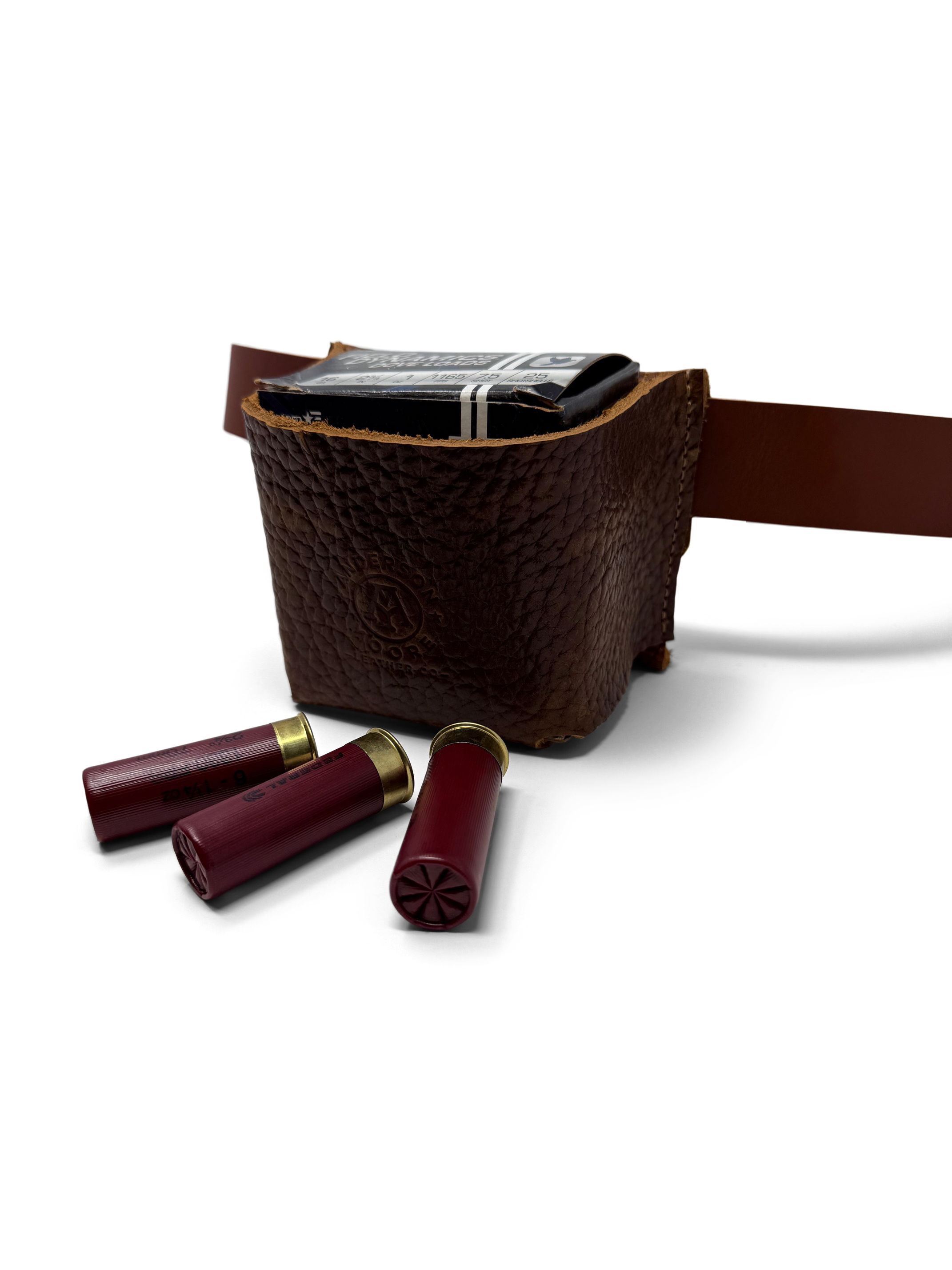 The Covey Bison Shell Pouch | Brown Shrunken Bison