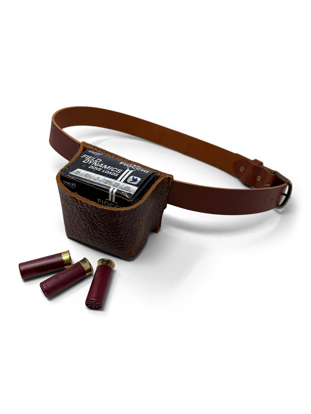 The Covey Bison Shell Pouch | Brown Shrunken Bison