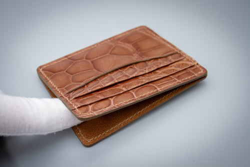 Alligator Compact Card Holder - Rosewood